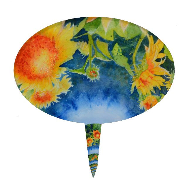 Sunflower Fields Forever Cake Topper (Front)