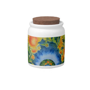 Sunflower Fields Forever Candy Jar