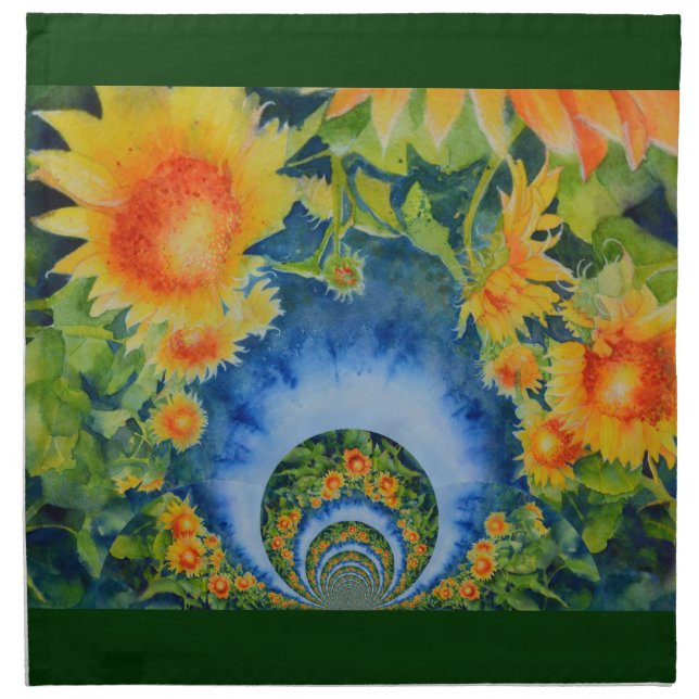Sunflower Fields Forever Cloth Napkin (Front)