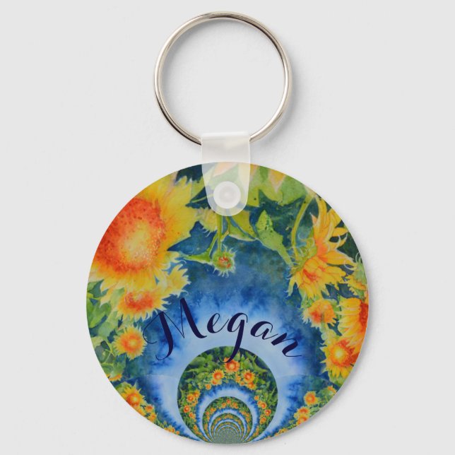 Sunflower Fields Forever - Monogram Keychain (Front)