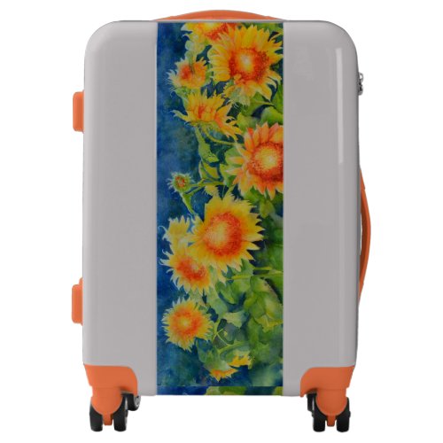 Sunflower fields forever -morning mist luggage