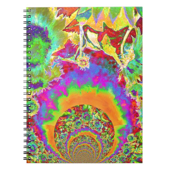 Sunflower Fields Forever - orange Notebook (Front)