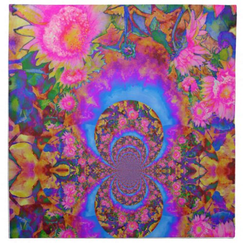 Sunflower Fields Forever _ pink Cloth Napkin