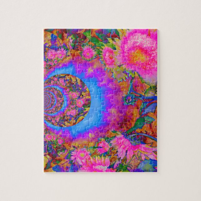 Sunflower Fields Forever - pink Jigsaw Puzzle (Vertical)