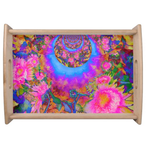 Sunflower fields forever  _ pink serving tray