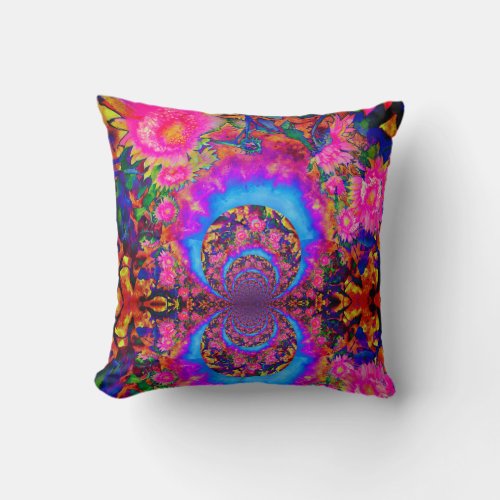 Sunflower fields forever _pink throw pillow