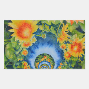 Sunflower Fields Forever Rectangular Sticker
