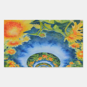 Sunflower Fields Forever Rectangular Sticker