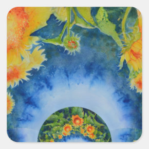 Sunflower Fields Forever Square Sticker