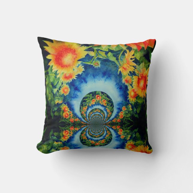 Sunflower fields forever throw pillow (Front)