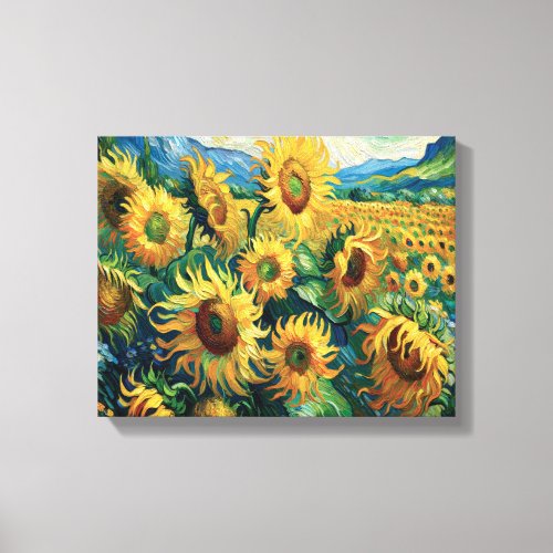Sunflower Fields Forever Van Gogh_Inspired Ode  Canvas Print