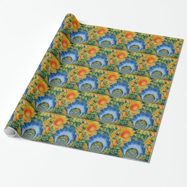 Sunflower Fields Forever Wrapping Paper (Unrolled)