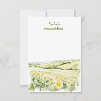 Sunflower Fields Landscape Note Card