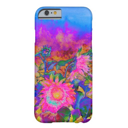 Sunflower Fields _ pink Barely There iPhone 6 Case