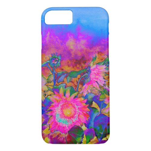 Sunflower Fields _ pink iPhone 87 Case