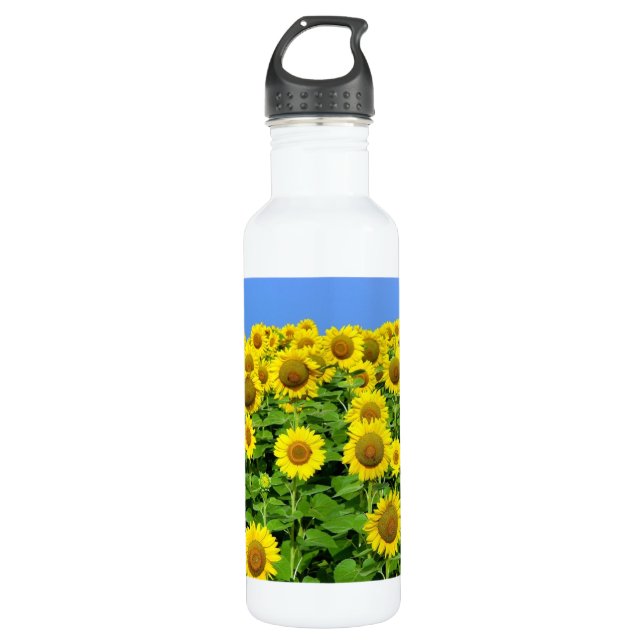 Sunflower Fields Stainless Steel Water Bottle (Front)