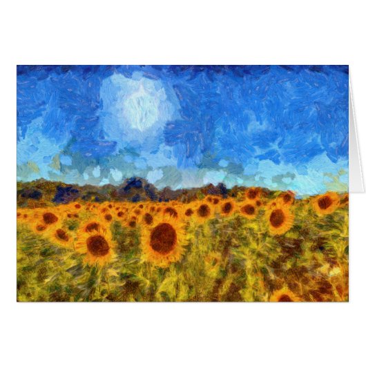 Sunflower Fields Van Gogh Cards (Front Horizontal)