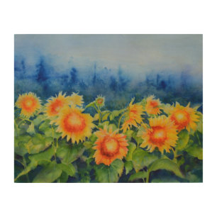 Sunflower Fields Wood Wall Art