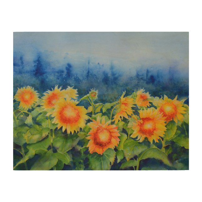Sunflower Fields Wood Wall Art (Front)