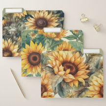 Sunflower File Folders