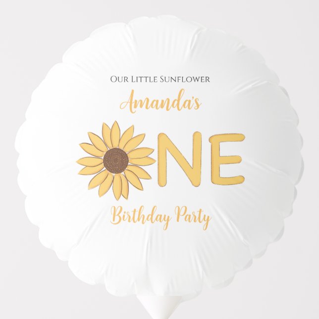Sunflower First Birthday Balloon (Front)