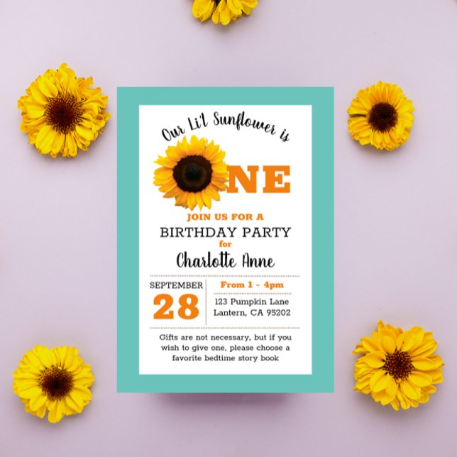 Sunflower First Birthday Invitation (Creator Uploaded)