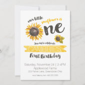 Sunflower First Birthday Invitation (Front)