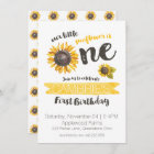 Sunflower First Birthday Invitation