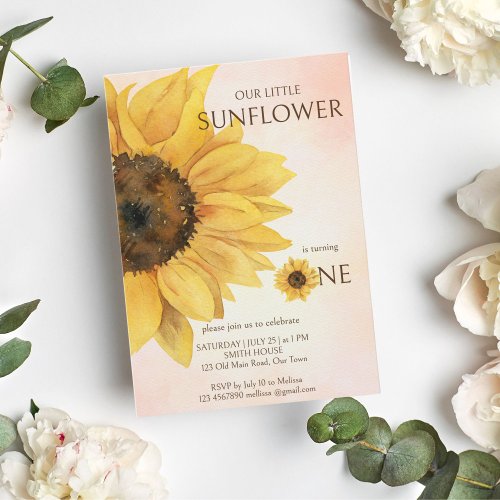 Sunflower first birthday little sunshine template