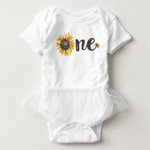 Sunflower First Birthday Outfit Baby Bodysuit