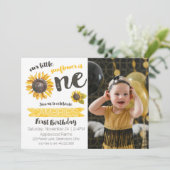 Sunflower First Birthday Photo Invitation (Standing Front)