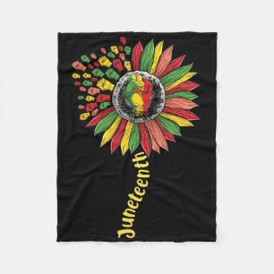 Sunflower Fist Juneteenth Black History African Am Fleece Blanket