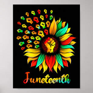 Sunflower Fist Juneteenth Black History African Am Poster