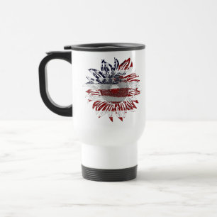 Sunflower flag travel mug