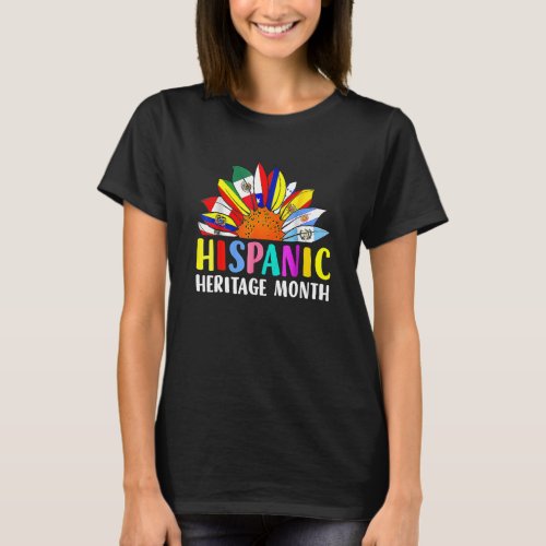 Sunflower Flags Hispanic Heritage Month Latino Cou T_Shirt