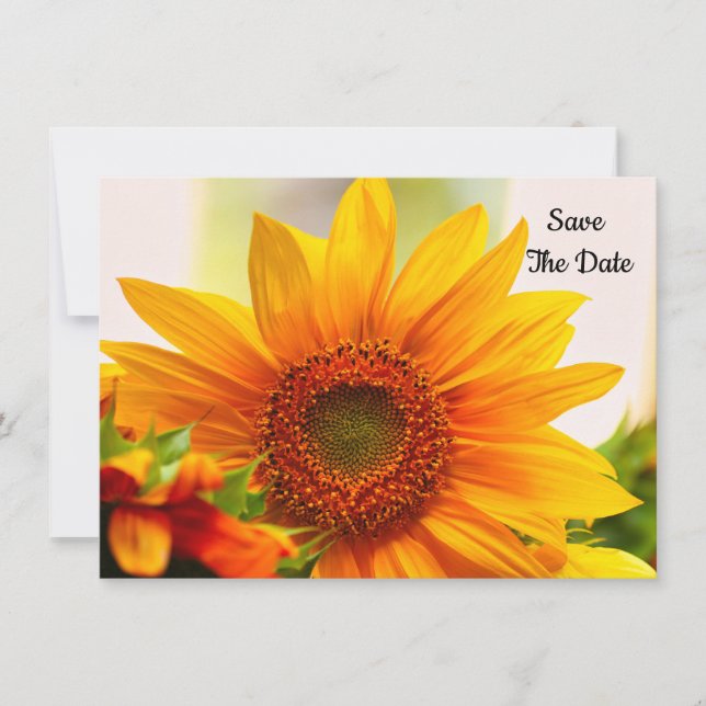 Sunflower Flat Save The Date Card (Front)
