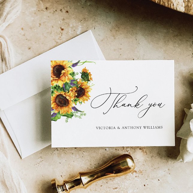 Sunflower Flat Thank You Cards (Creator Uploaded)