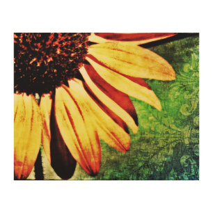 Sunflower, Fleur De Lis Brocade Wood Wall Decor