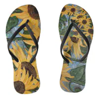 Flip flops discount with sunflower logo