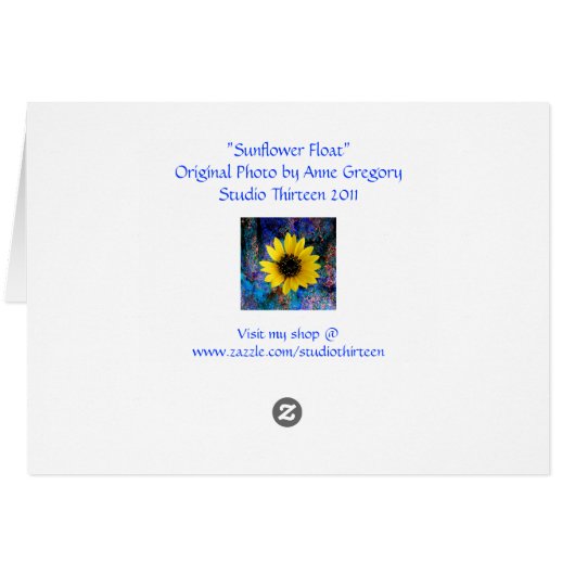 Sunflower Float Cards (Back Horizontal)