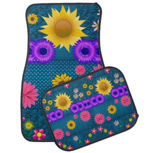 Sunflower floor car mats