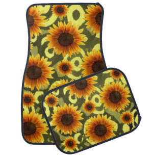 Sunflower floor car mats