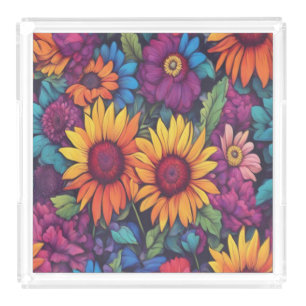 Sunflower Floral #212 - Acrylic Tray