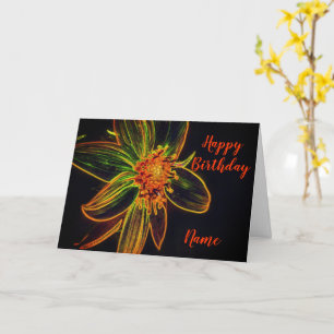 Sunflower Floral Abstract Art Birthday Card