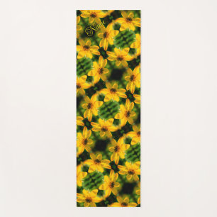 Sunflower Floral Abstract Personalized Yoga Mat