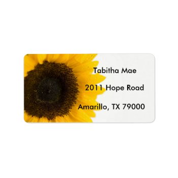 Sunflower Floral Address Label by tjustleft at Zazzle