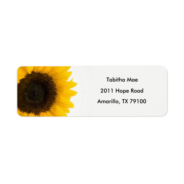 Sunflower Floral Address Label (Front)