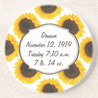 Sunflower Floral Baby Stat Drink Coaster