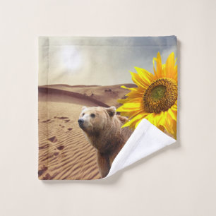 Sunflower Floral Bear Bath Towel Sets
