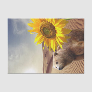 Sunflower Floral Bear Tissue Paper